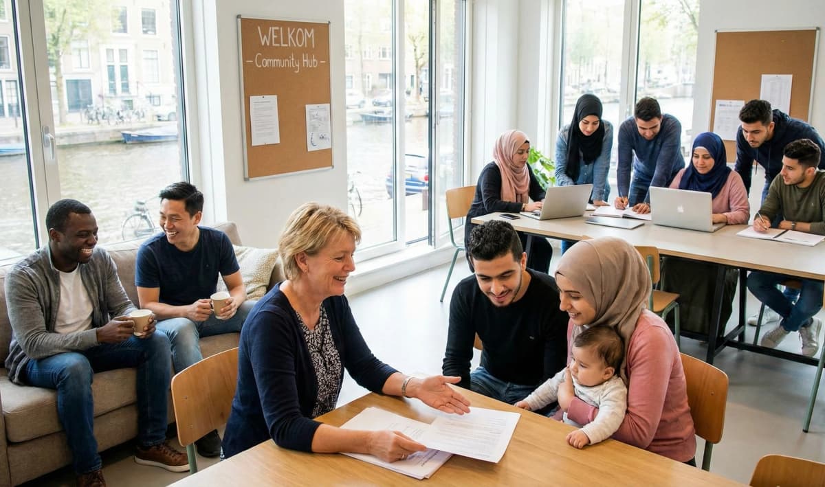 Diverse community connecting